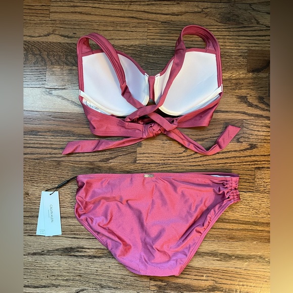 CK 2pc Convertible Strap Underwire Bikini Top & matching Hipster Bikini Bottom - Picture 3 of 9
